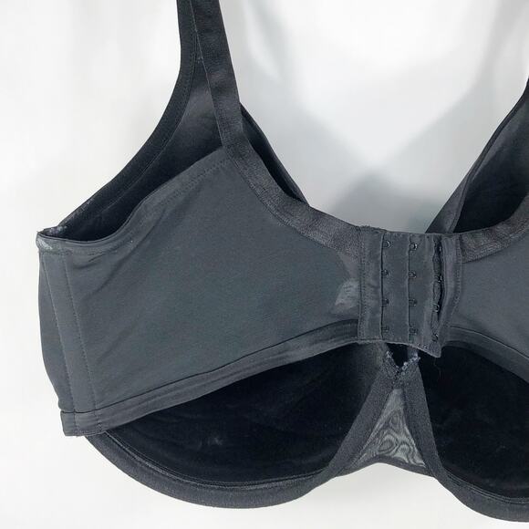 Cacique 44G Bra Black Satin Full Coverage Stretch Plus Size Lane Bryant 101 - Picture 6 of 10